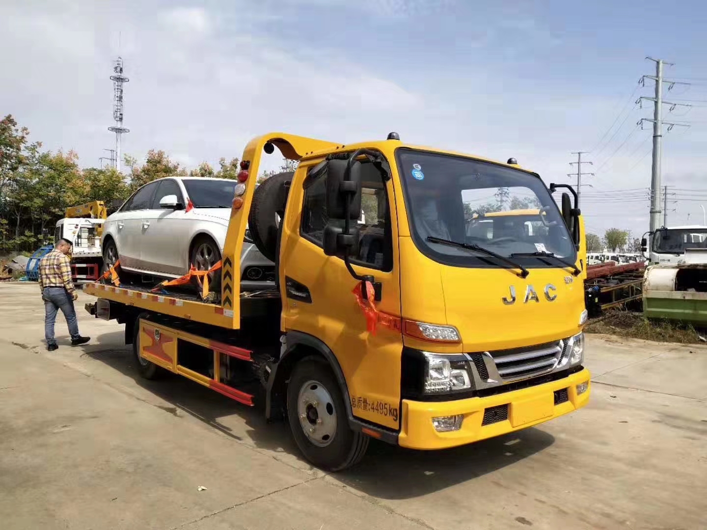 国六江淮蓝牌一拖二清障车